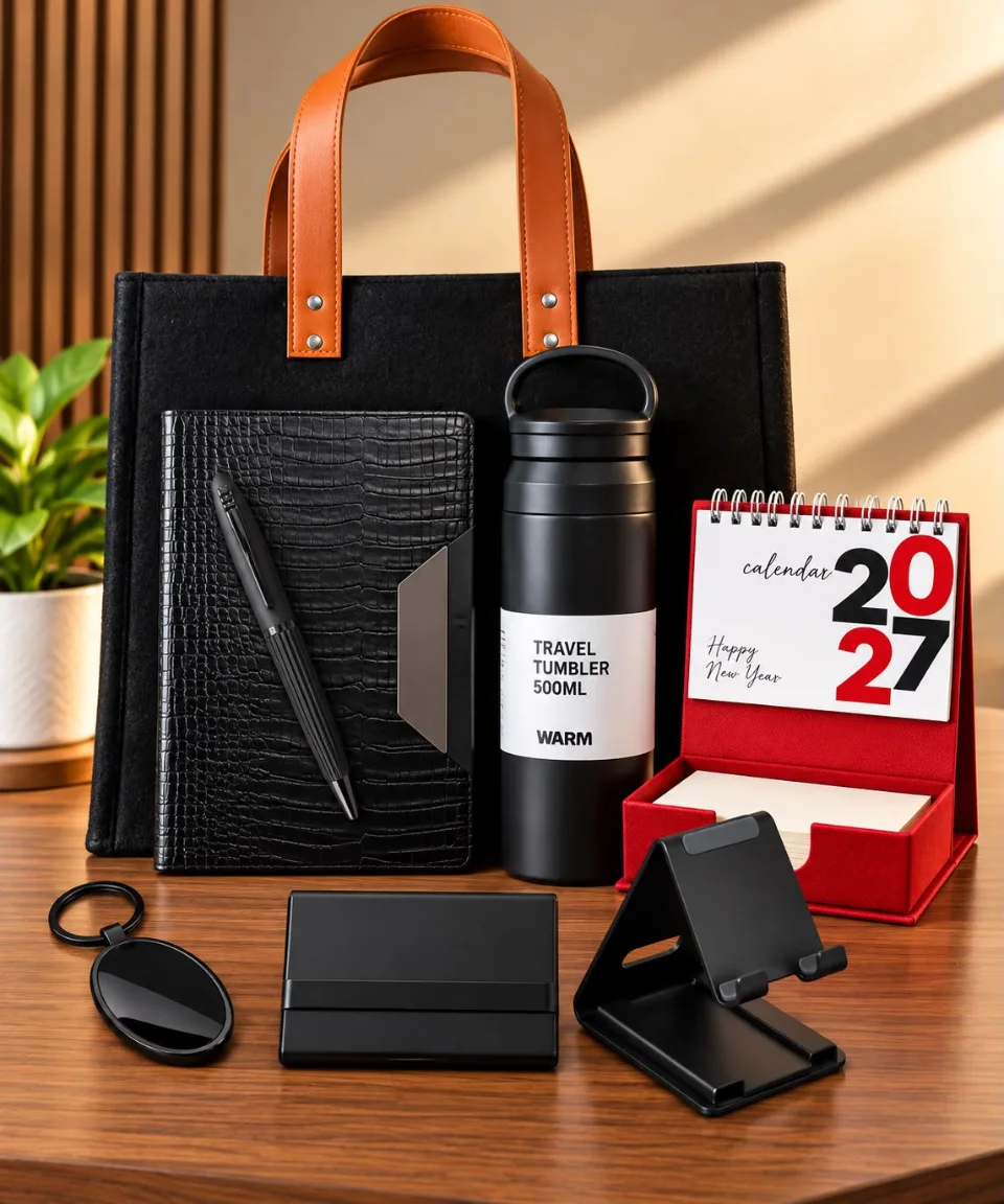 Eight-piece gift set in a felt tote bag