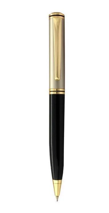 Champagne and black ballpoint