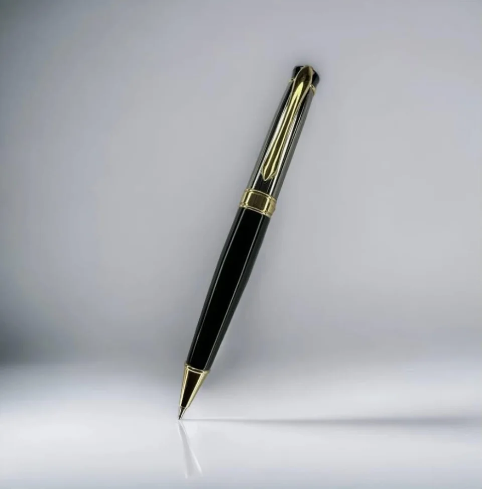 Black lacquer ballpoint with gold trim