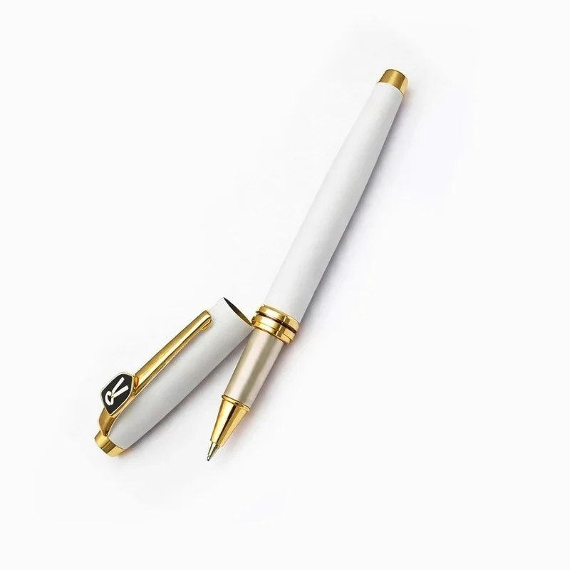 Advocate rollerball, white with gold trim