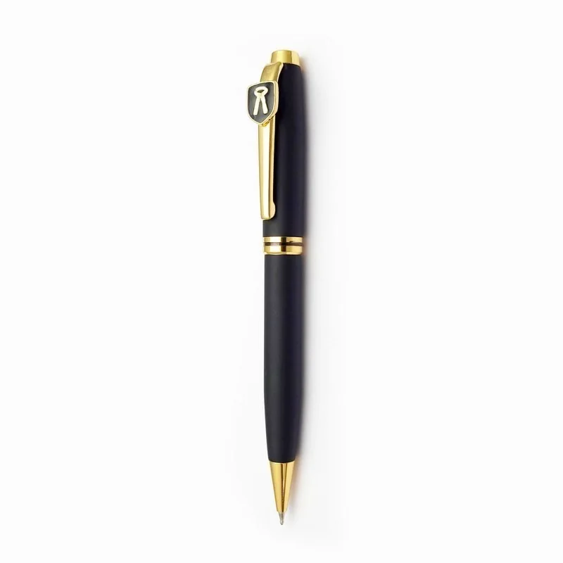 Advocate pen, matte black with gold trim