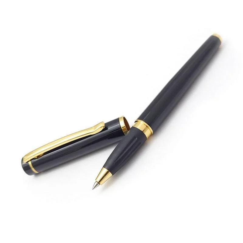 Black lacquer rollerball with gold trim